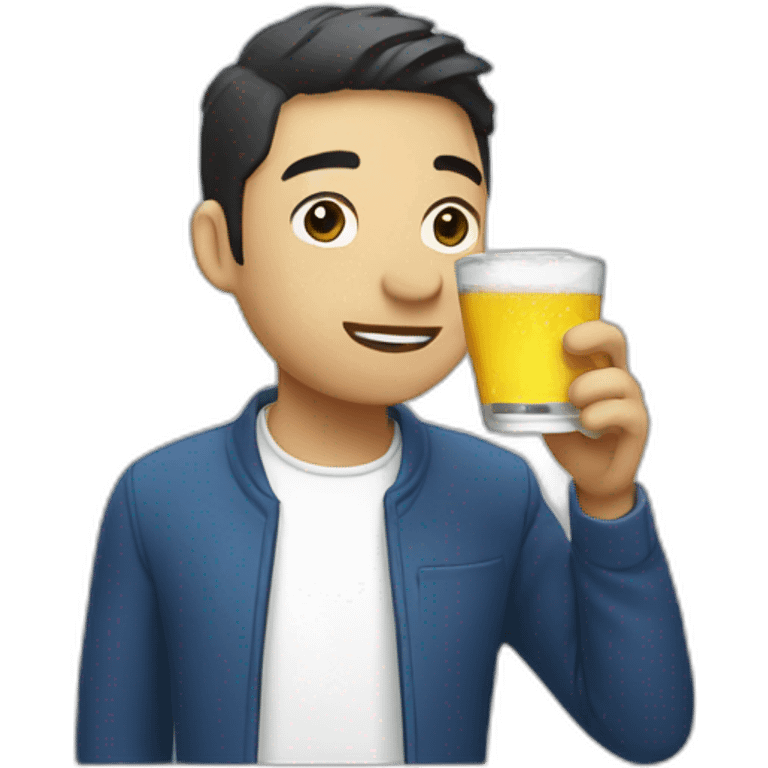 Drinking and using lacoste emoji