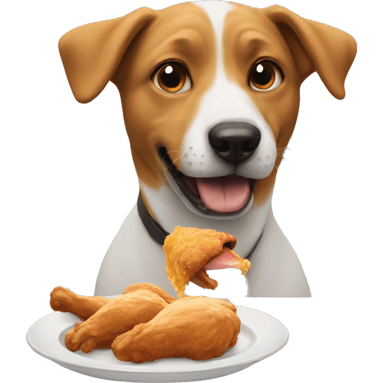 Dog eating chicken emoji