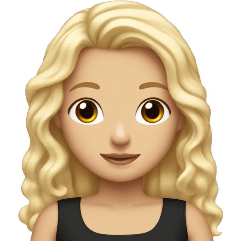 A white girl with blonde hair hugging a girl with tan skin and black wavy hair  emoji