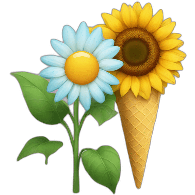 sunflower and ice cream emoji