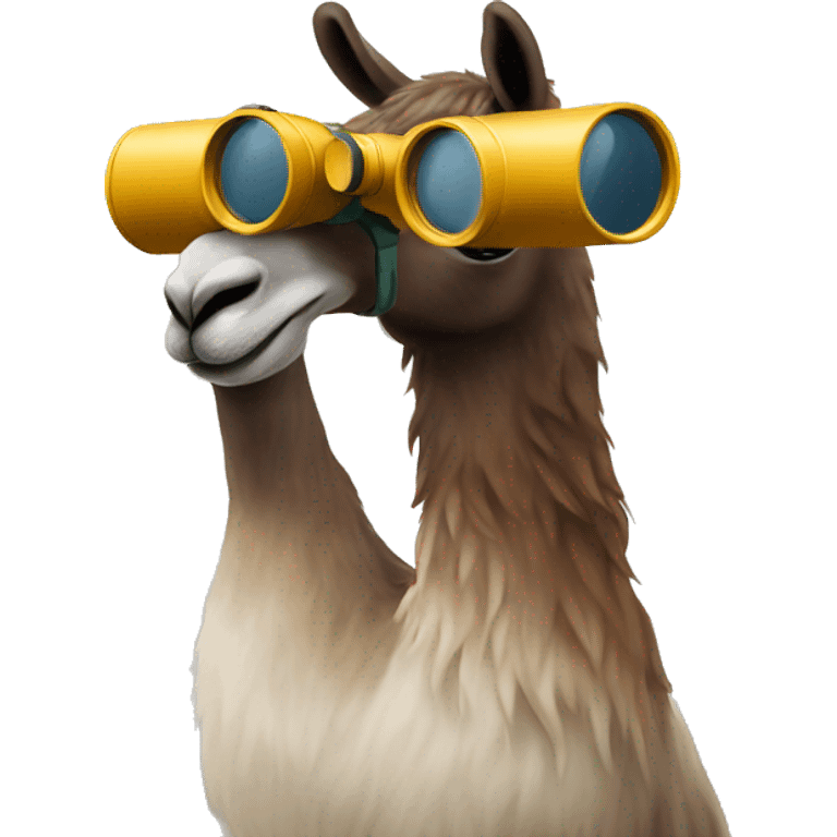 lama using binoculars emoji