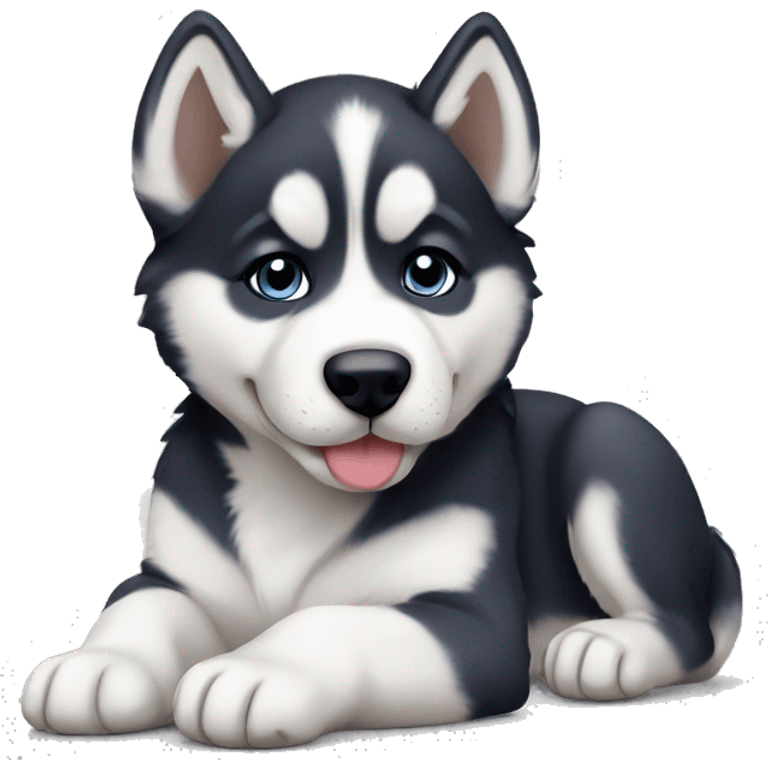 Husky puppy laying emoji