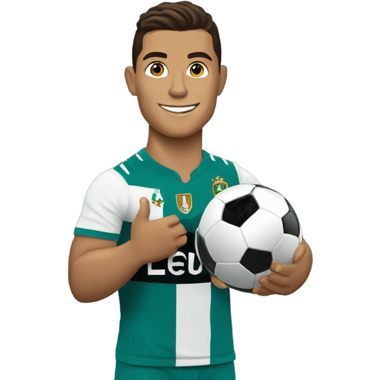 Cristiano holding toy emoji