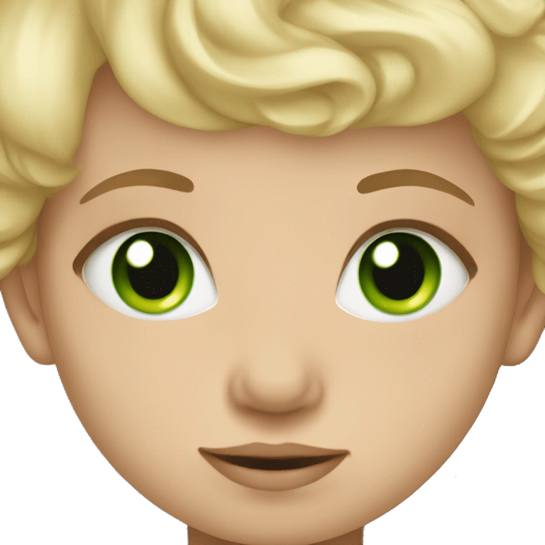 baby with green eyes, blonde hair emoji