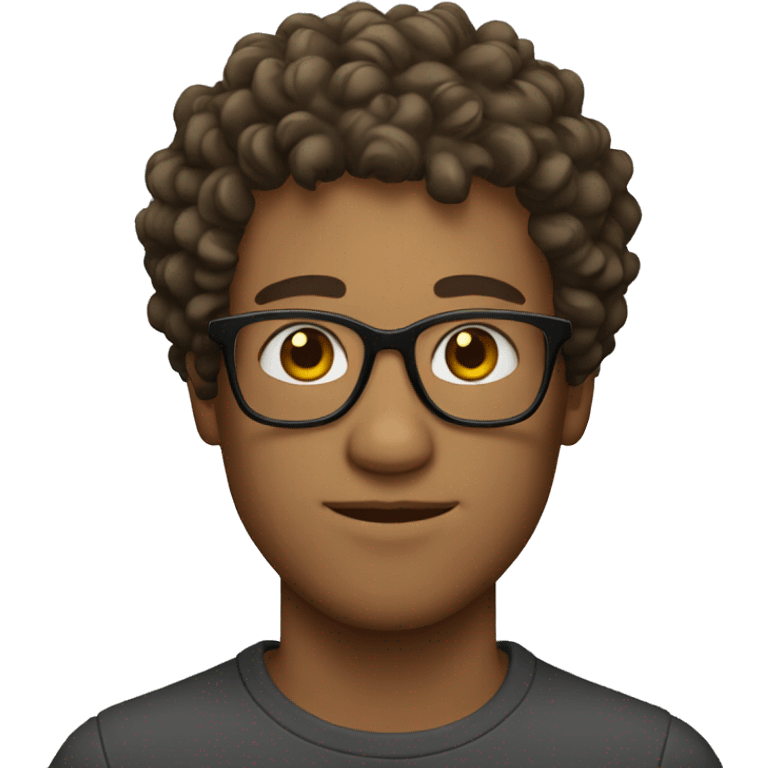 a guy with curly hair and glasses emoji