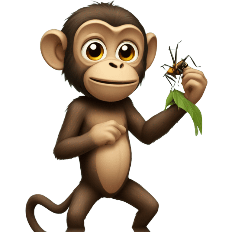 Monkey picking bugs off back  emoji