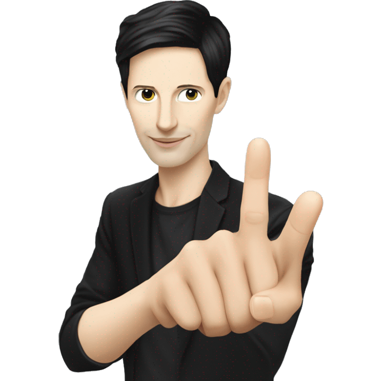 Pavel Durov points his finger emoji