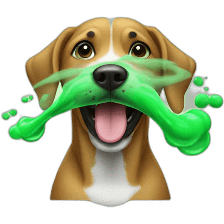 dog with green smoke out of mouth bad breath emoji