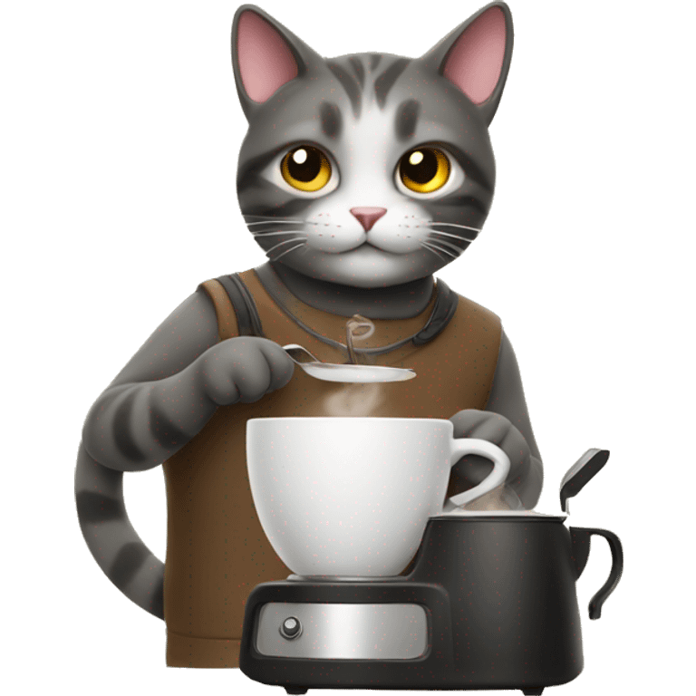 cat making coffee emoji