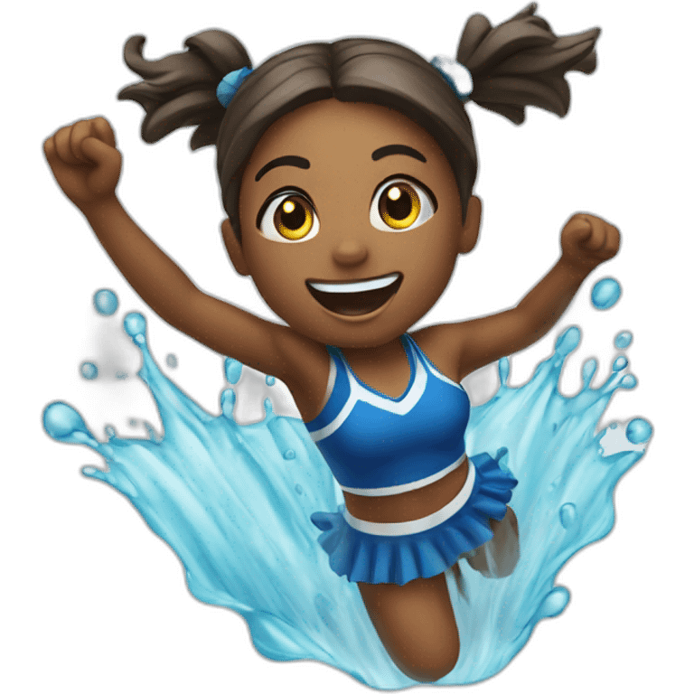 bouncing cheerleader in water emoji