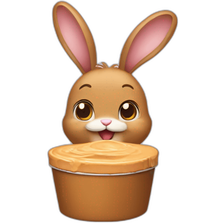 Bunny eat peanut butter emoji