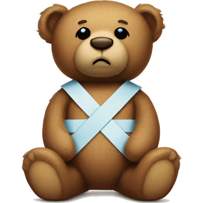 teddy bear with bandaid sad emoji