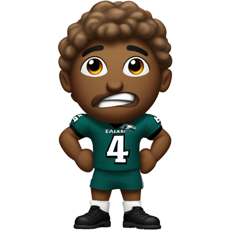 A poop wearing a Philadelphia eagles jersey emoji