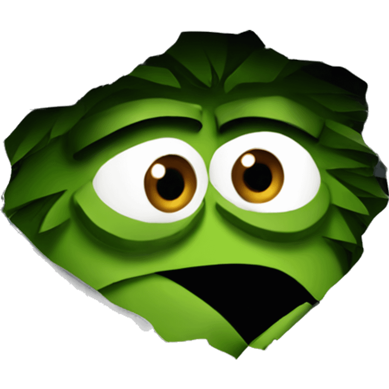 oscar the grouch inside metal trash can emoji