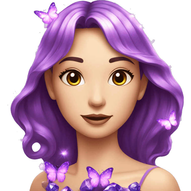 Purple-Shiny-Gem-Crystal-Gradient-Sparkle-Stars-Glossy-Butterfly emoji