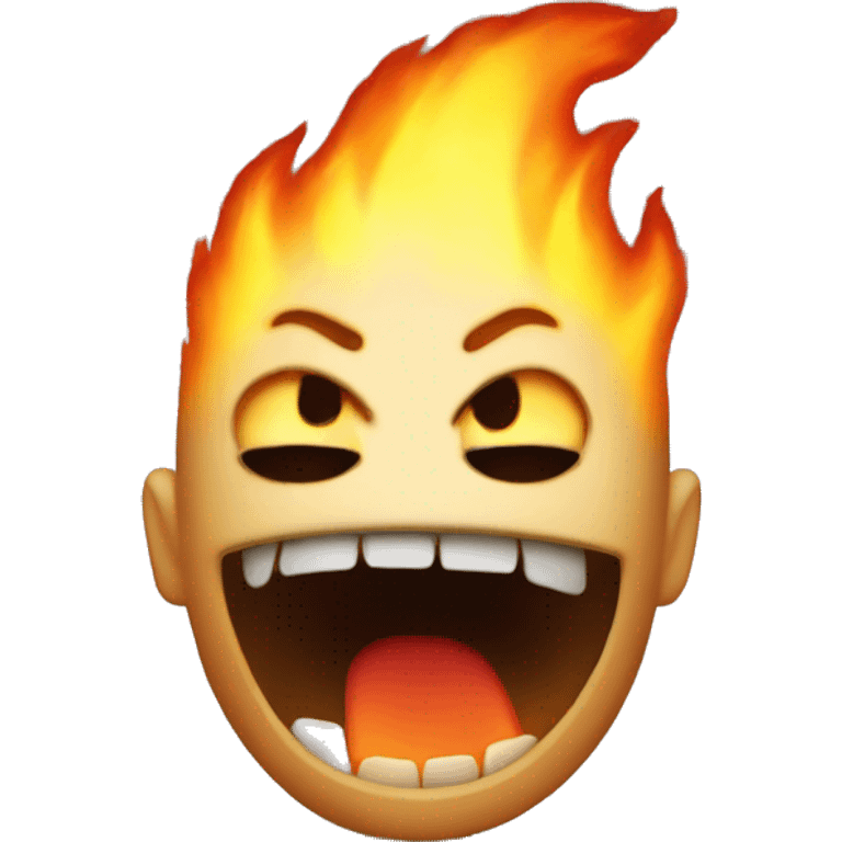 Freaky emoji with fire emoji