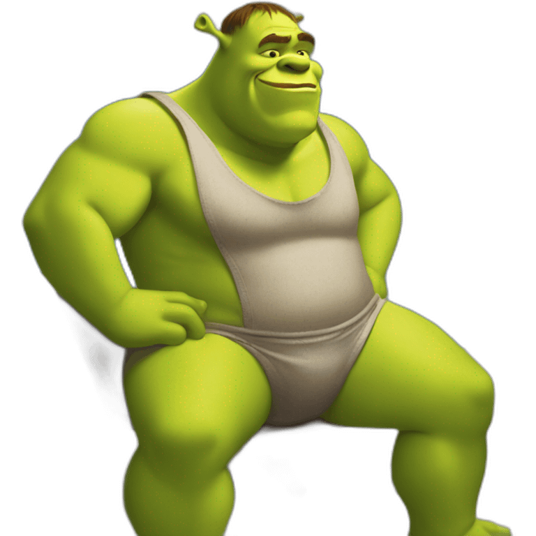 Shrek in a speedo emoji