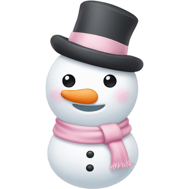 Cute white and light pink snowman emoji