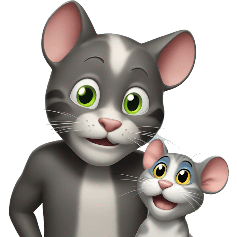 Tom the cat and Jerry the mouse emoji