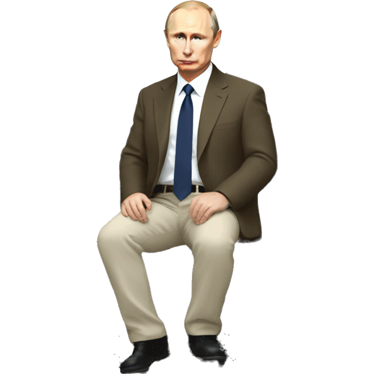 putin sitting on a moving rock emoji