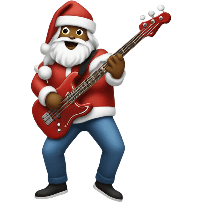 Santa playing a bass guitar  emoji