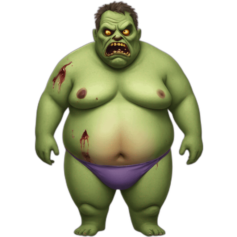 fat zombie wearing a bikini hyperrealistic emoji