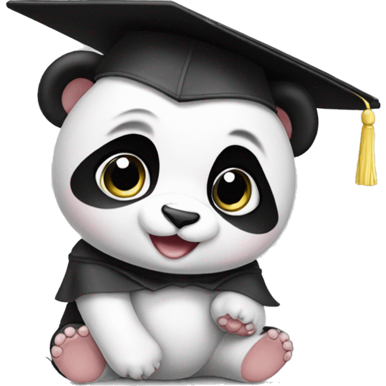 baby panda wearing graduation cap emoji