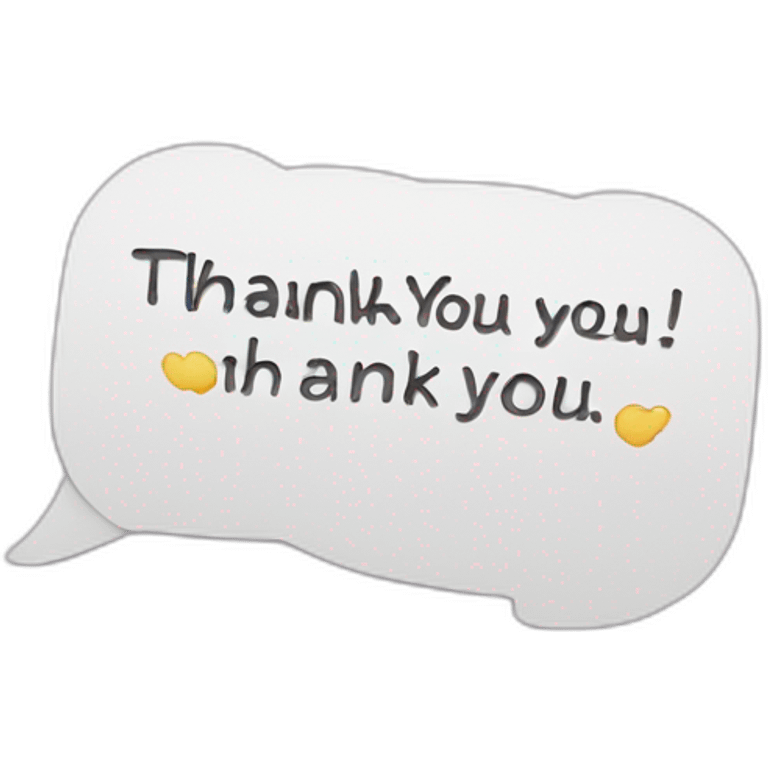 thank you text written emoji