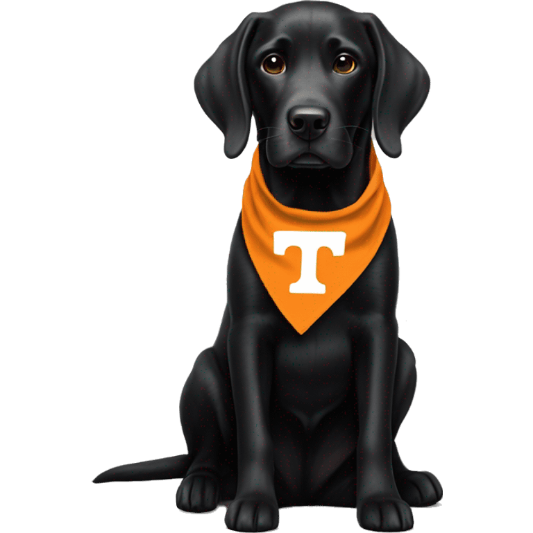 Black lab dog wearing University of Tennessee, Vols bandana emoji