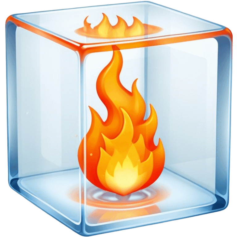 Fire in cube cold  emoji