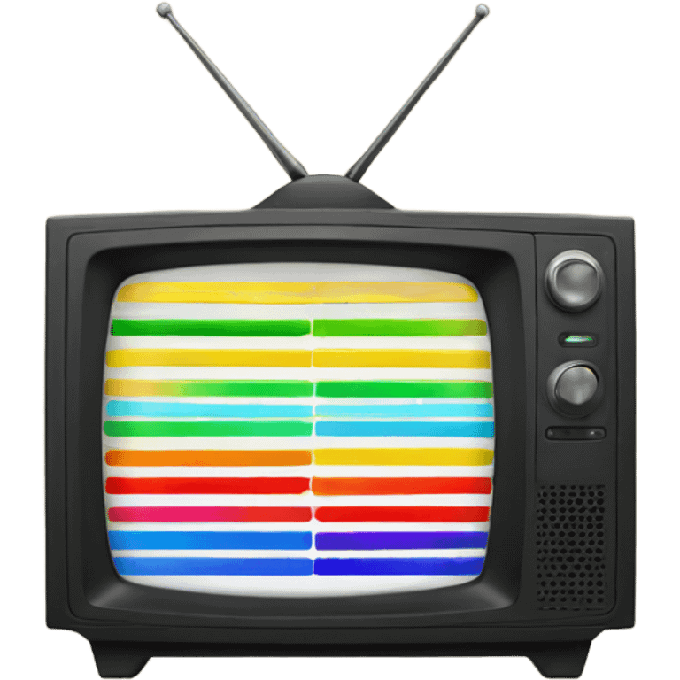 Television with colors bars emoji