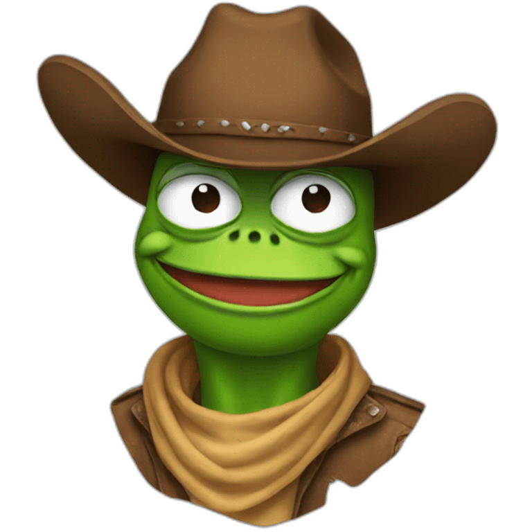 Cowboy Pepe The Frog smiling emoji