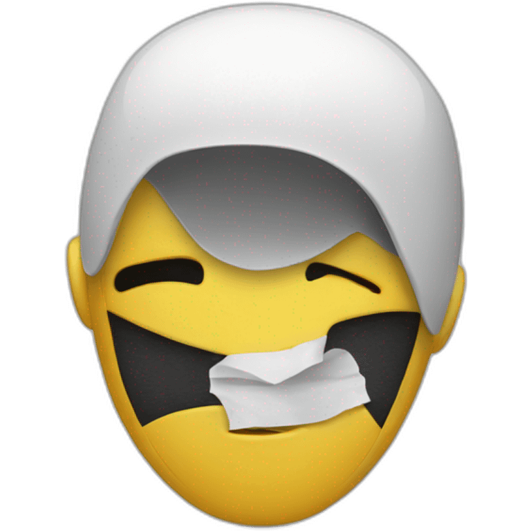 a crash test dummy crying emoji