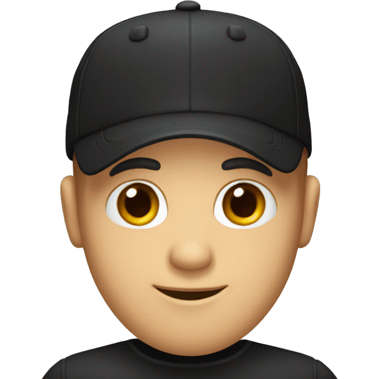 baldman with a black cap raising hand emoji