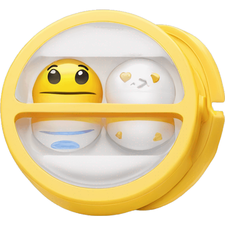 dual compartment screw-top prescription contact lens case emoji