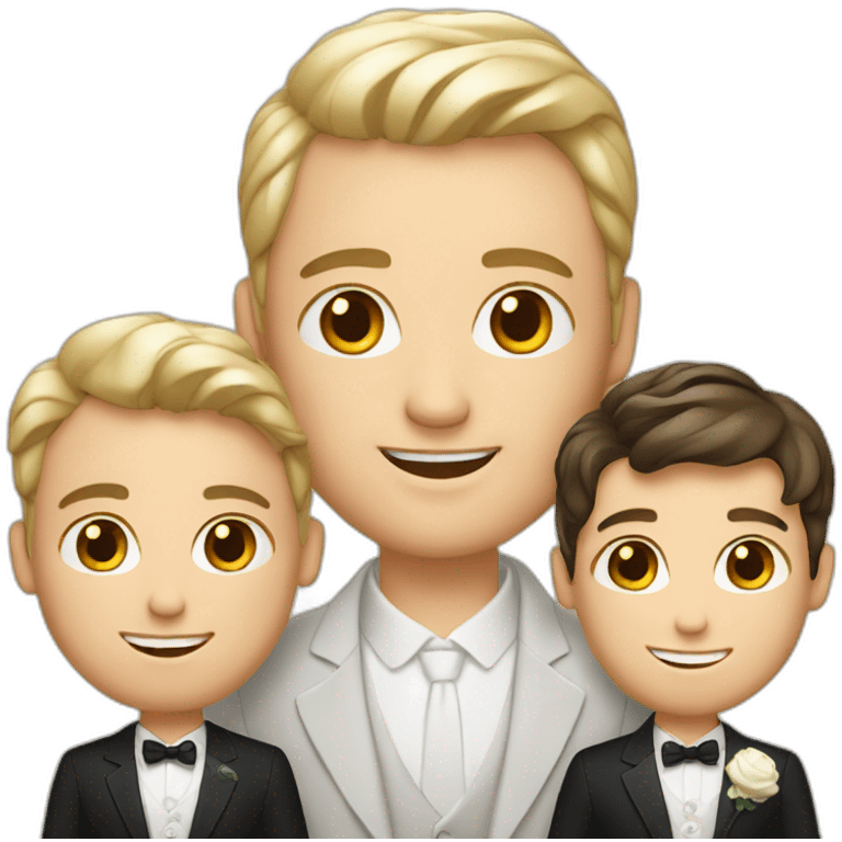 wedding family white-skinned men with one son emoji