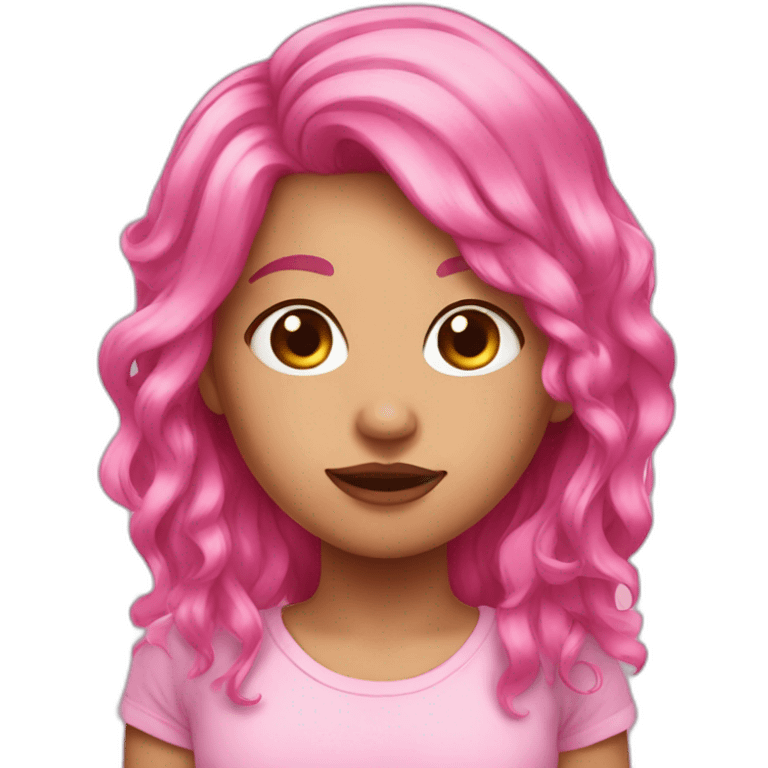 Pink hair girl feight emoji