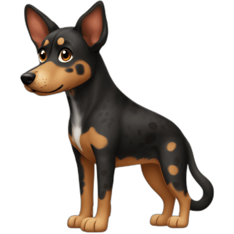 Black and brown Czech spotted dog emoji