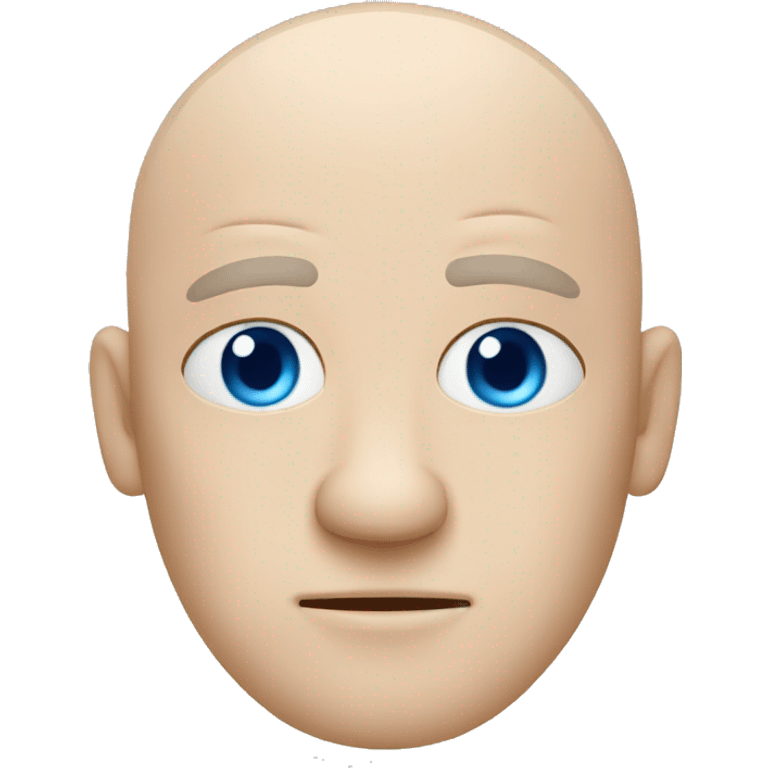 Bald white grumpy guy with blue eyes with his hands over his face emoji