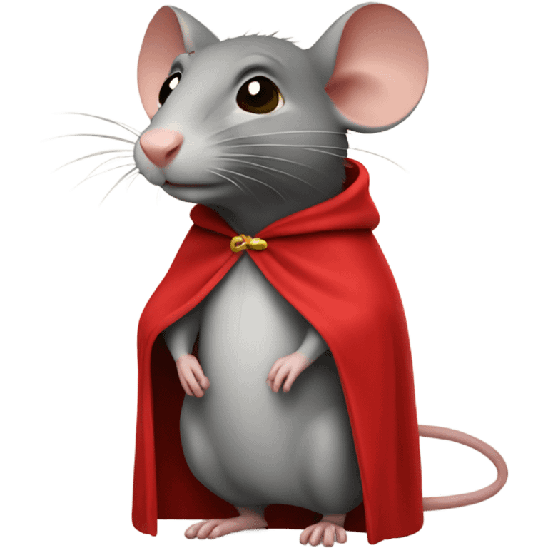 Cartoon rat wearing a red cape emoji