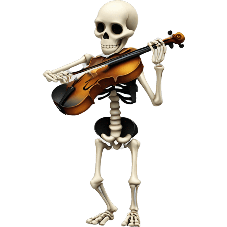 Skeleton playing violin emoji