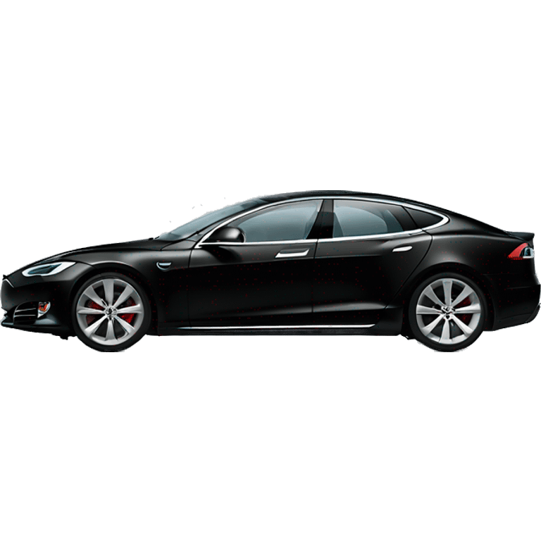 Picture of black Tesla model S car.  emoji