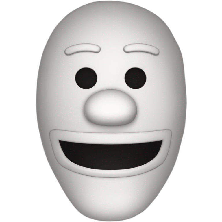 Máscara blanca del personaje puppet de fnaf emoji