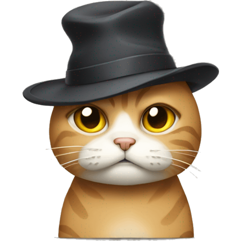 Sad cat with hat  emoji