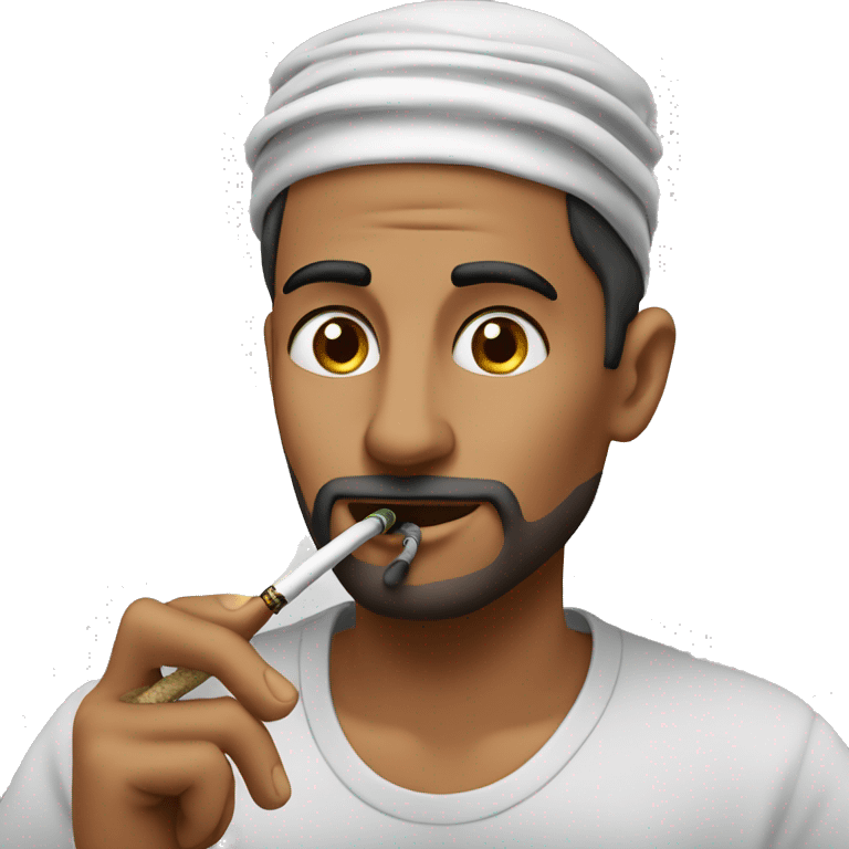 Guy who smokes a hookah lokking arabic emoji