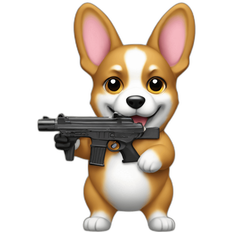 corgy with a gun emoji