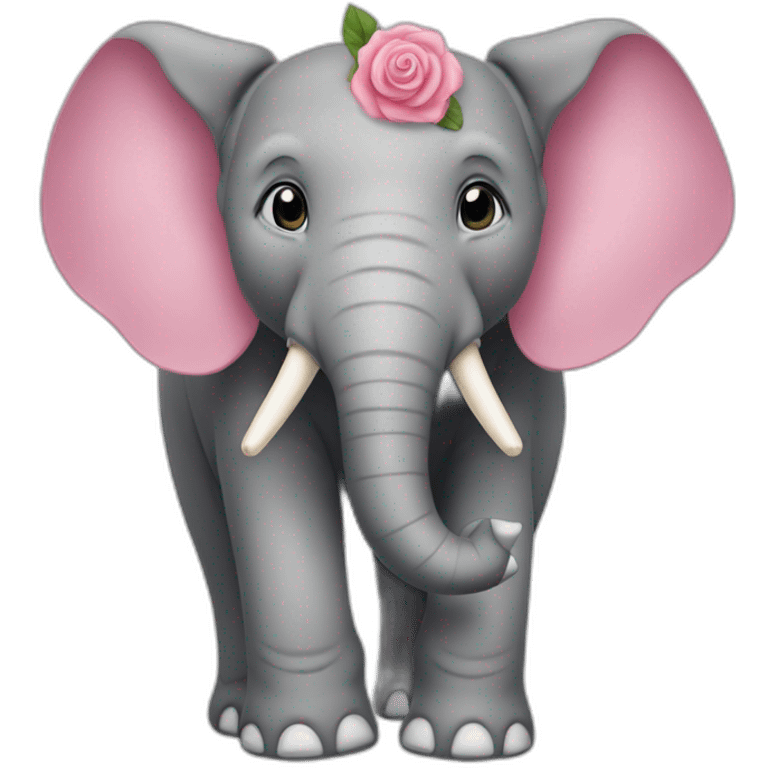 Éléphant rose avec des ailes emoji