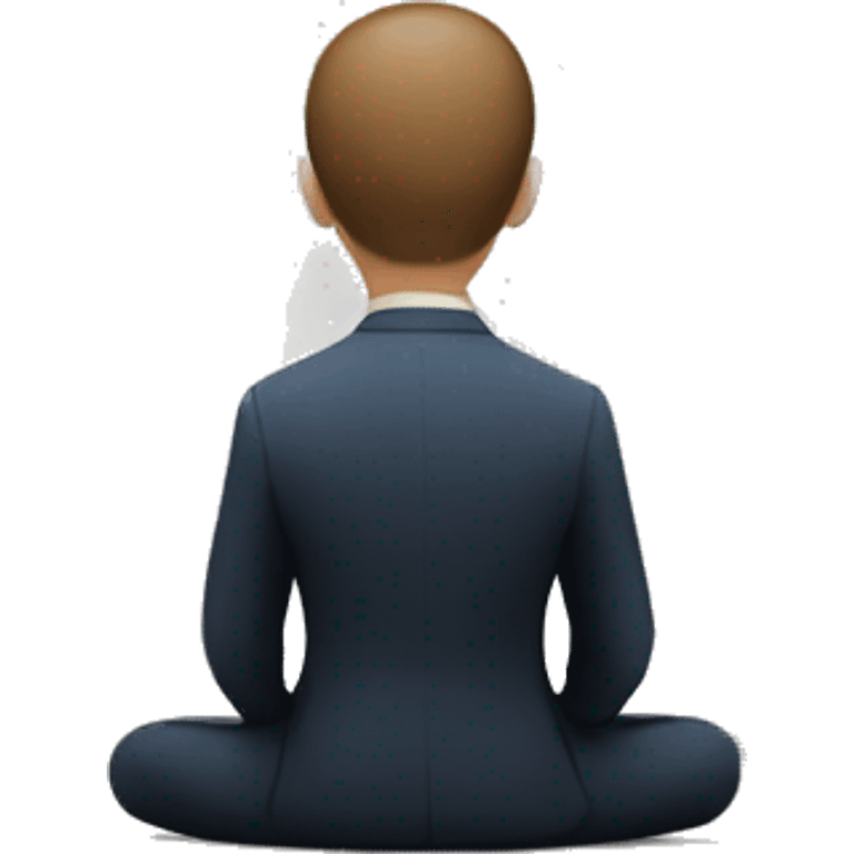 European man in suit meditating emoji