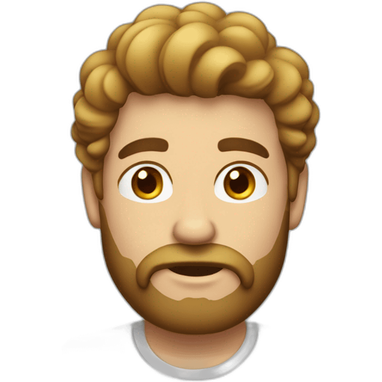 hombre blanco con barba y cabello ondulado emoji