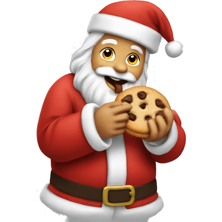 Santa Claus eating a cookie emoji